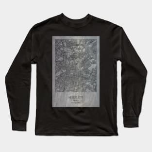 Mexico city, Mexico, city street map Long Sleeve T-Shirt